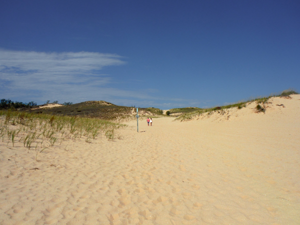 small people on the dunes